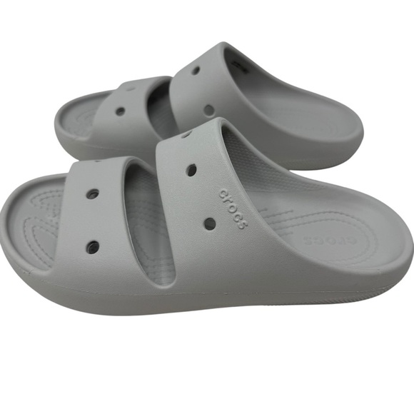 Crocs Womens size 7 Classic Slide Sandals silver gray slip on shoes double strap - Picture 4 of 5